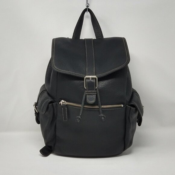 Unisex J. Crew Vintage Black Genuine Leather Handbag Backpack main image 6